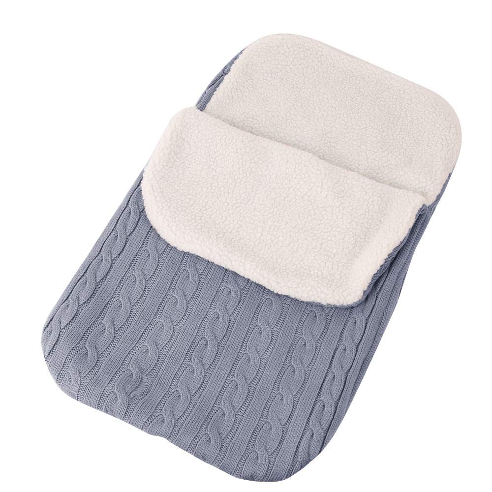 Sarababy Baby Girls Boys Wrap Swaddle Blankets Newborn Infant Knit Plush Receiving Blankets Sleeping Sack (Baby Grey)
