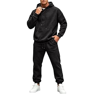 Vividcrate Mens Track Suits 2 Piece Set,Fall Winter Long Sleeve Hoodies Pullover and Pants Leisure Suits