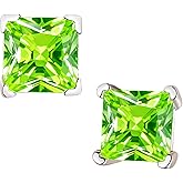 Moissanite Stud Earrings for Women, 0.8-2ct D Color, VVS1 Clarity, White Gold-Plated 925 Sterling Silver Stud Earrings, Anniversary Birthday for Women Men