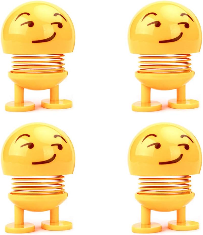 DEESEE(TM) New????????Cute LED Smiley Doll Car Ornament Interior Dashboard Decoration Bounce Toys (B)