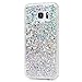 YOKIRIN Galaxy S7 Edge Bling Case,Luxury Sparkle Shinning Protective Bumper 3D Bling Diamond Glitter Paillette Flexible Soft Rubber Gel TPU Protective Slim Fit Cover for Samsung Galaxy S7 Edge,Silvery