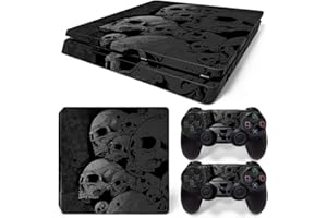 DOMILINA Black Skulls Skin Set Vinyl Decal Sticker for Console and Controllers