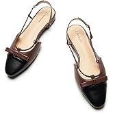 C.Paravano Women's Slingback Flats Cap Toe | Slingback Flats for Women | Sandal Women | Flat Shoes for Women