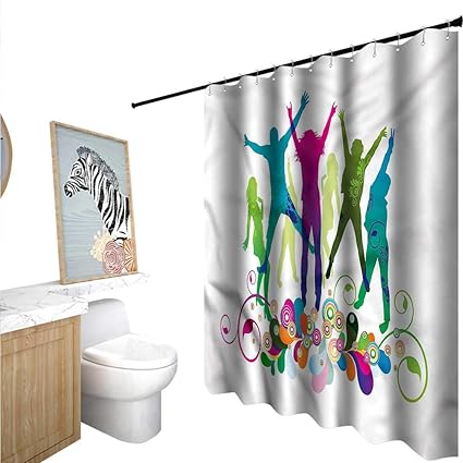 Blountdecor Youth Shower Curtains With Shower Hooks Teen Dance