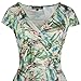 oxiuly Women's V-Neck Cap Sleeve Floral Casual Work Cocktail Swing Dress OX233 (S, Light Green)