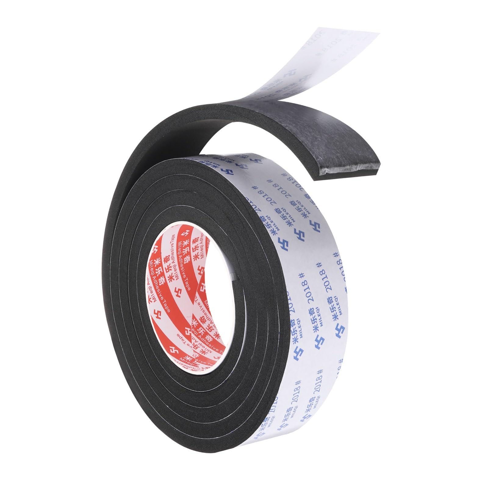 PATIKIL 2m/6.6ft Sealing Foam Tape, 4cm Wide 8mm Thick Single Sided Weather Stripping Door Seal Strip for Window Door Insulation, Black