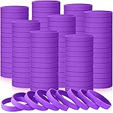 Liliful 100 Pcs Silicone Rubber Wristbands Rubber Wristband Bracelet Bands for Silicone Wristbands for Women Men(Purple)