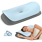 Olumoon Cervical Neck Pillow - Ergonomic Memory Foam Contour Pillows for Side, Back & Stomach Sleepers, Cervical Pillow for Neck Support Sleeping with Breathable Cover