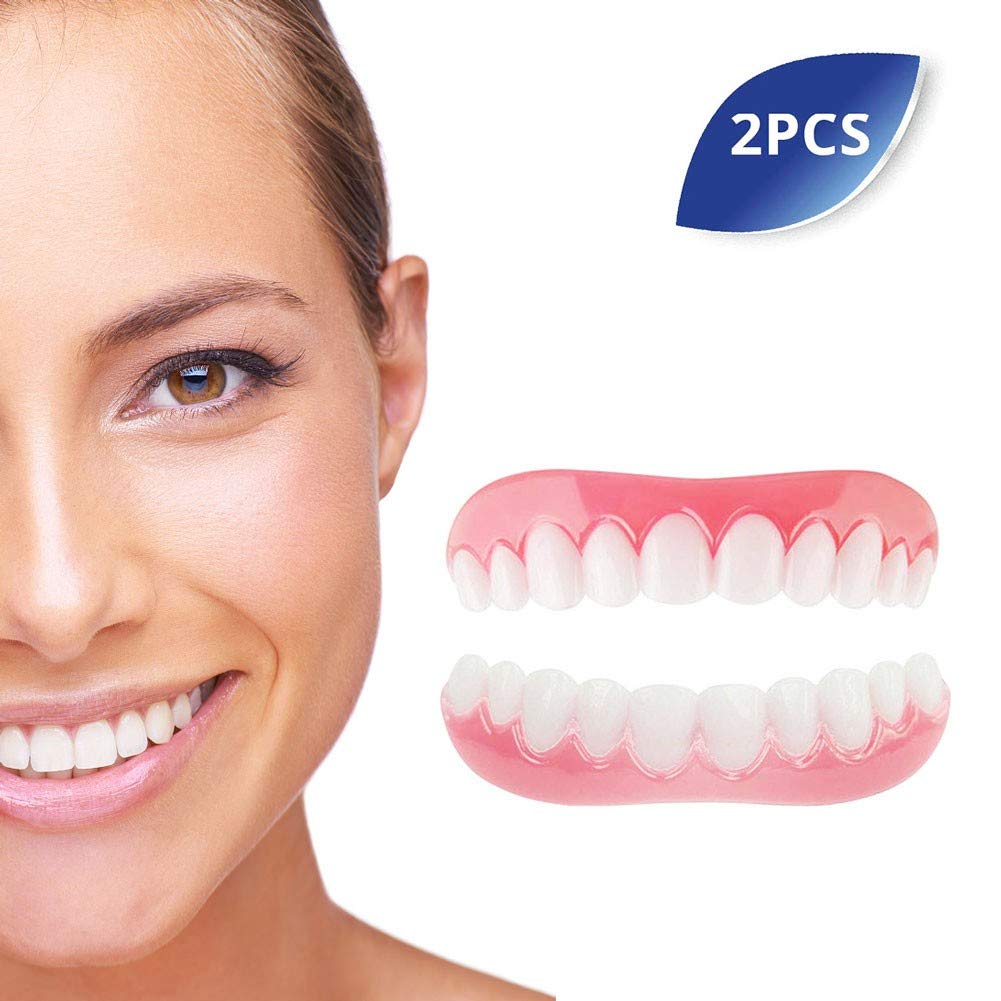 Cosmetic Teeth Snap on Instant Smile Veneers Temporary Comfort Fit Flex Simulated Denture Top