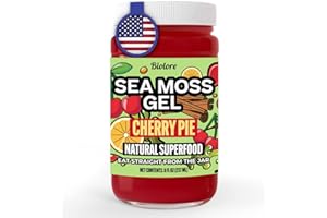 Biolore Sea Moss Gel Cherry Pie Made in USA Raw Wildcrafted Irish Seamoss Essential Vitamins Trace Minerals Vegan Superfood, Jam, Jelly & Sweet Spread Gifts - 8oz