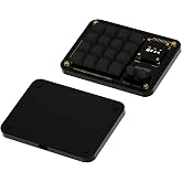NLOFIN Double Knob Custom Macro Pad Programmable Designer Mini Keyboard 16 Keys with Screen (Black,KB16)