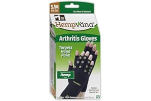 Hempvana Arthritis Compression Gloves - Fingerless Gloves Made with Hemp Plant Fibers - Support for Wrist & Hands
