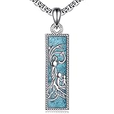 HKPATOP Tree Of Life Necklace Sterling Silver Mother Necklace Turquoise Tree Of Life Pendant Jewelry Gift For Mom Grandma Women Wife