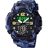 IJAHWRS Men's Camouflage Watch, Large Face Multifunctional Waterproof Shockproof Sports Watch for Men