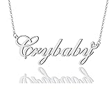 AOLO Cry Heart Name Necklace Silver Stainless Steel