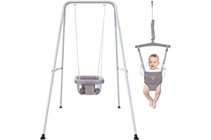 G TALECO GEAR 2 in 1 Baby Jumper with Swing, Baby Swing Indoor and Outdoor Use, Baby Jumpers and Bouncers, Toddler Swing with Foldable Stand