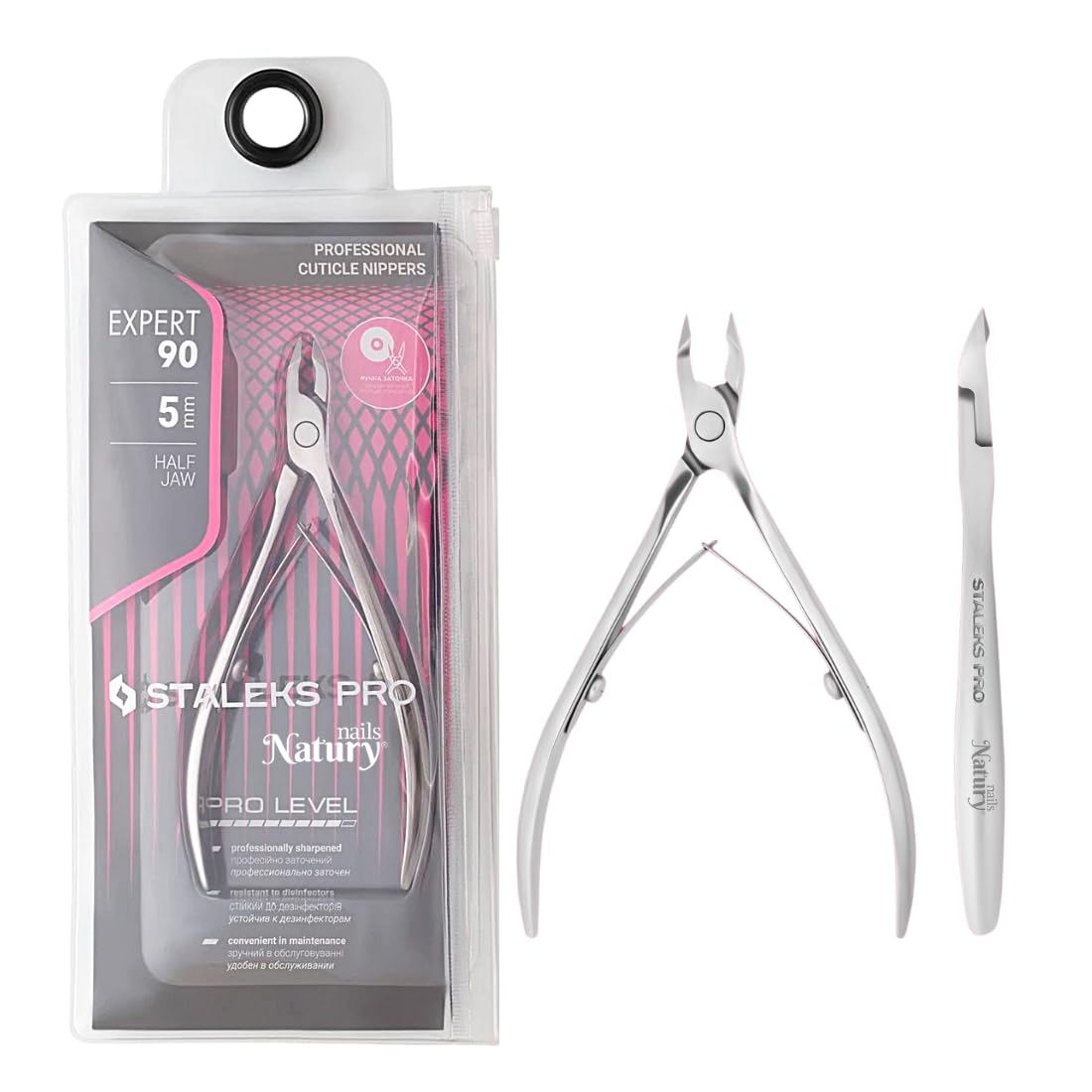 STALEKS PRO by Natury Nails Professional Cuticle Pliers 5 mm Stainless Steel Expert 90-5