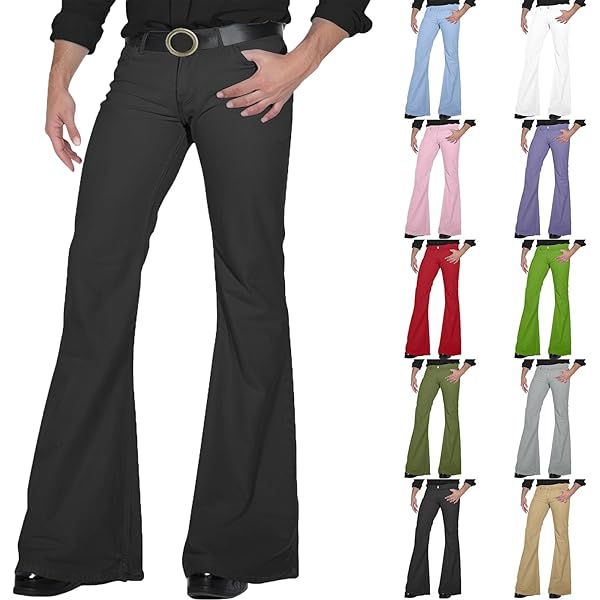 【VINTAGE】 70s flare slacks ベルボトム Amazon.com: Men's Relaxed Vintage 60s 70s Bell Bottom