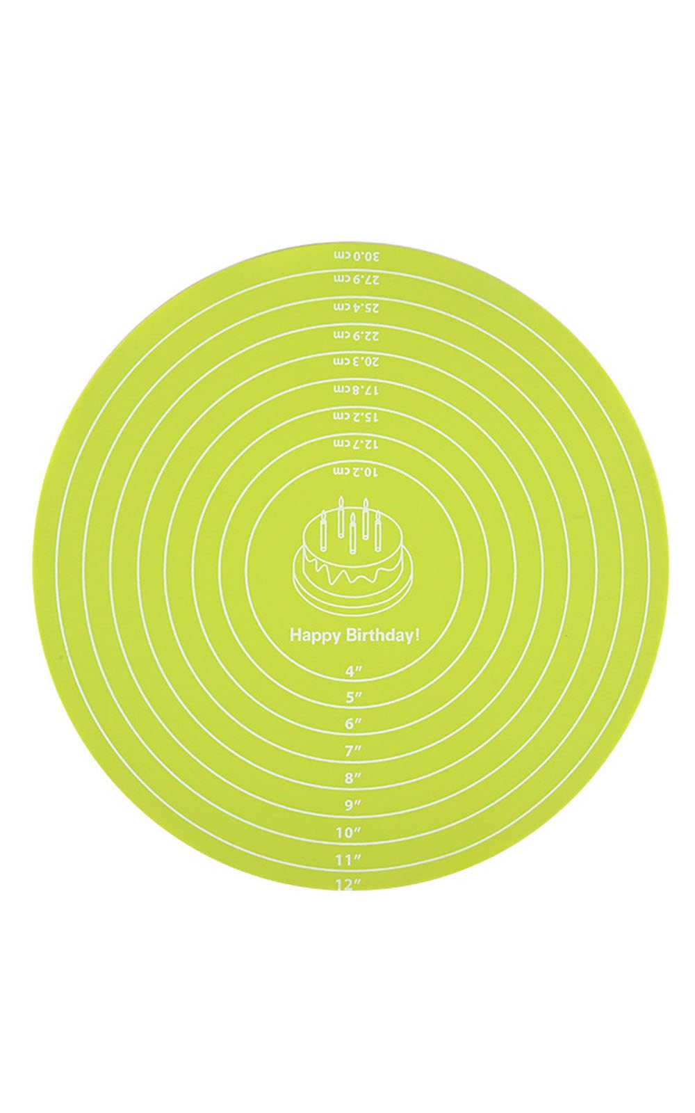 Silicone Baking Mat Cake Mat Silicone Cake Mat Silicones Baking Mat with Measurements for CakeTurntable Stand Non-Stick Heat Resistant Pastry Baking Sheet -Green