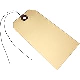 Amram Shipping Tags 4 3/4" X 2 3/8", 100 Tags, Manila. Reinforced & Wired.