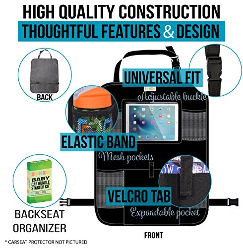 Zohzo Car Seat Protector & Back Seat Organizer/Kick Mat Bundle - Child & Infant Baby Seat Protectors - Thumbnail 2