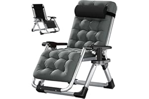 LILYPELLE Zero Gravity Chair, Premium Lawn Recliner Folding Portable Chaise Lounge with Detachable Cushion, Headrest and Cup Holder, Reclining Patio Lounger Chair,Alloy Steel