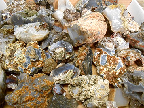 Rock Tumbler Gem Refill Kit New Mexico Blue "Luna" Agate Rough 8oz