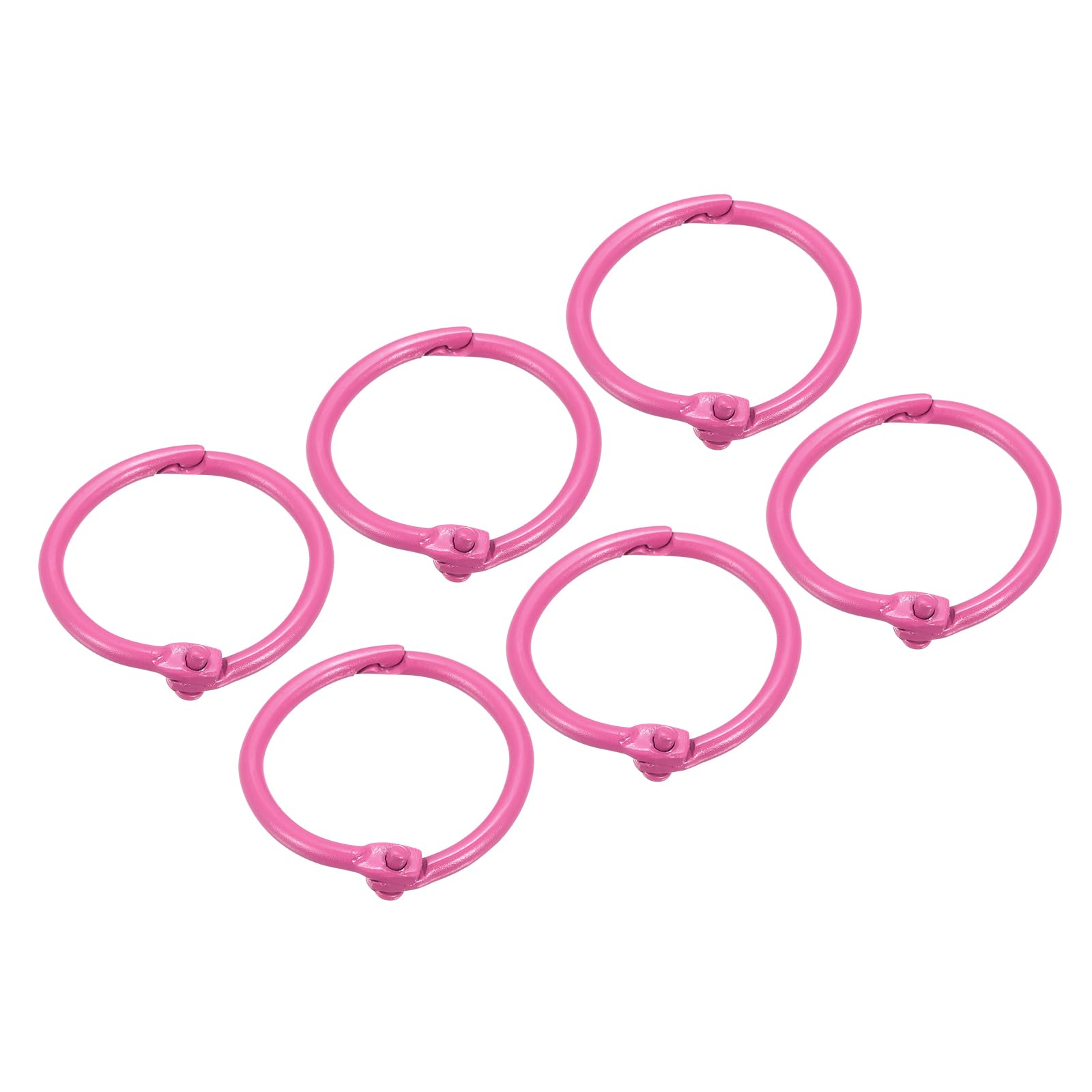 METALLIXITY Loose Leaf Binder Rings (30mm/1.2 Inch) 12Pcs, Steel Key Ring Binder Clips Book Rings - for Home or Office, Rose Red