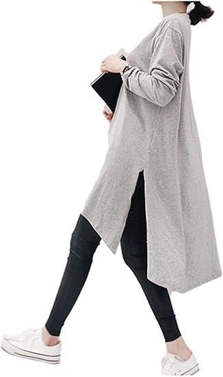 Amazon キャンヒロ チュニック カーディガン コーディガン デート 服 ニット ワンピ ワンピース モモンガ リブニット ロング カーデ 羽織もの 修学旅行 上着 レディース ユッタリ トップス セクシー ショート 丈 ルームウェア ビジネス オシャレ グレー 灰 ハイイロ