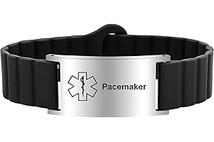 PMORMYY Medical Alert Bracelet for Women Men, Adjustable Waterproof Medical Alert ID Wristband for Diabetic D.N.R Epilepsy Pacemaker