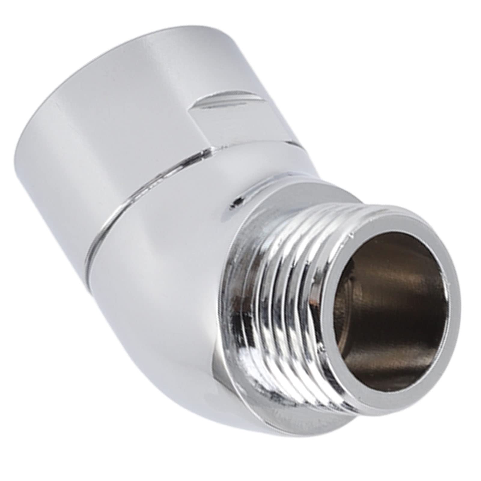 Topiky Solid Brass Shower Elbow Adapter, 135° Angle, G1/2in, Silver