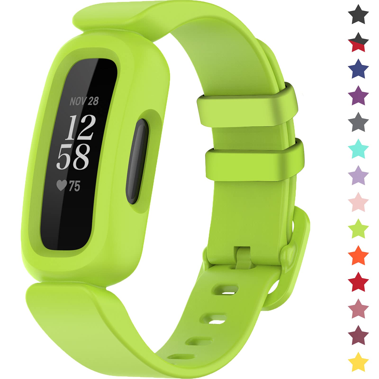 TopPerfekt Straps Compatible with Fitbit Ace 3 for Kids, Soft Silicone Waterproof Bracelet Accessories Sports Watch Strap Replacement for Fitbit Inspire 2/Ace 3 Boys Girls (Lime)