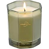 Zentlin Scented Candles for Home - Soothing Cedarwood Soy Wax Candle - Octagonal Jar Aromatherapy Candle for Yoga, Meditation, Bath - Stress Relief Gifts for Women & Men - 7.05 oz, 50 Hours Burn Time