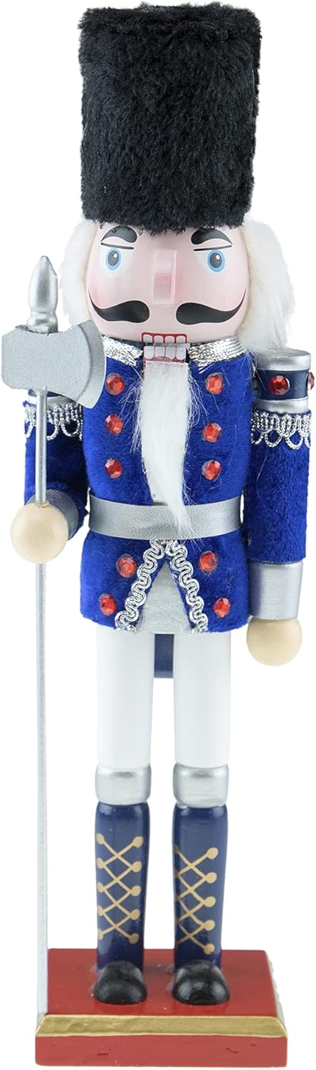 Nutcrackers - Clever Creations Blue Guard 12 Inch Traditional Wooden Nutcracker, Festive Christmas Décor for Shelves and Tables