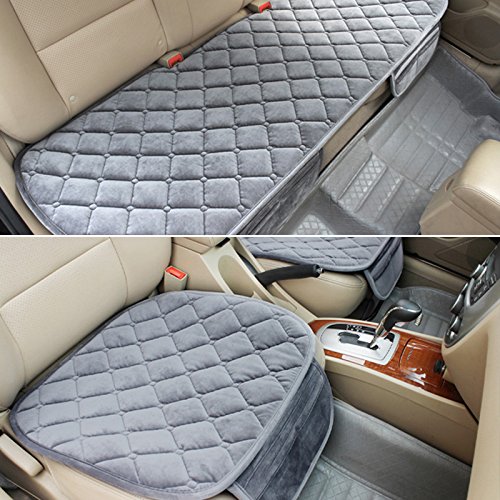WINGOFFLY 3 Pack Thicken Front and Rear Car Seat Cushion Nonslip Car Interior Seat Cover Pad Mat Fit for Auto Vehicle, Grey - Thumbnail 2