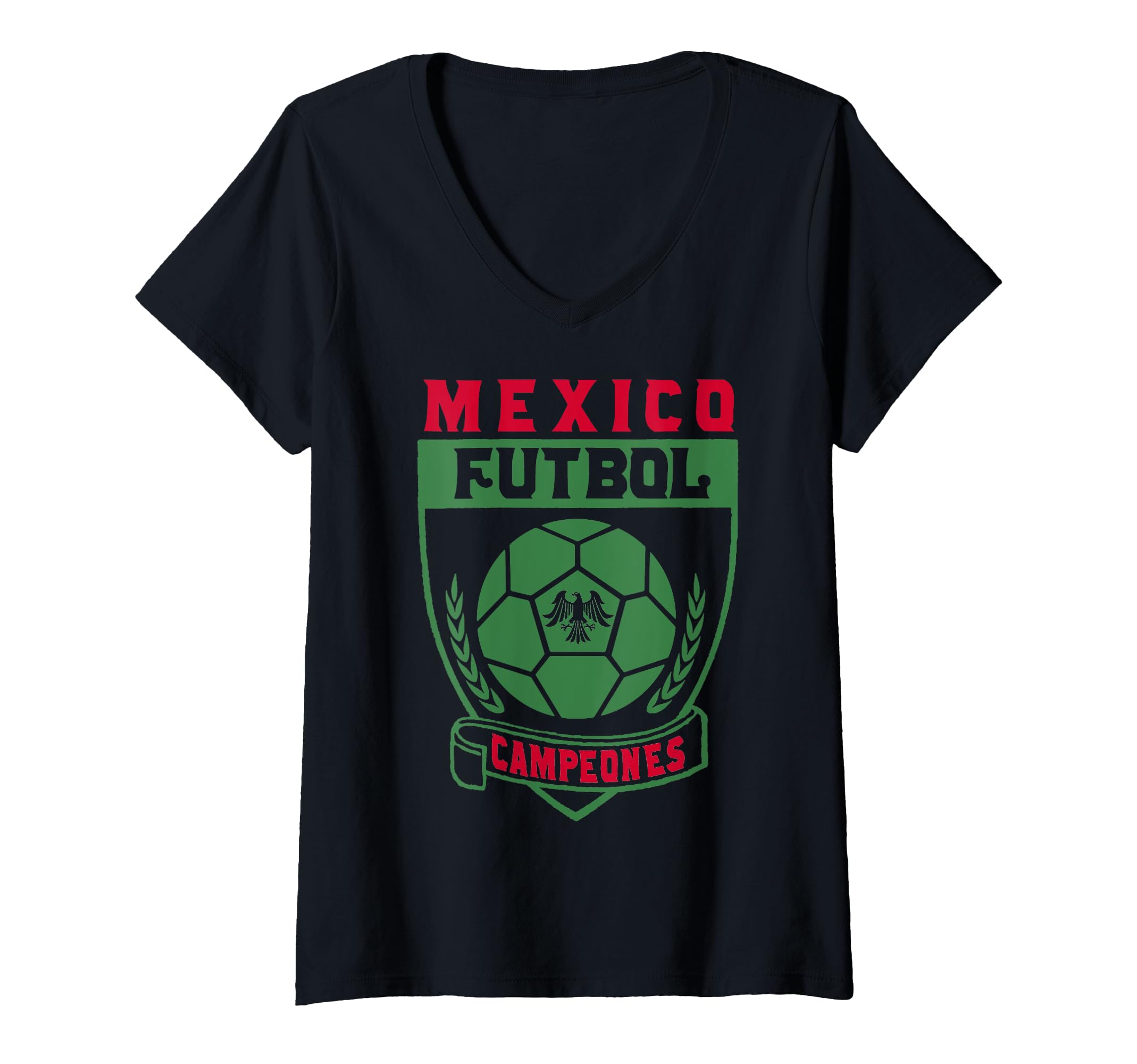 Womens Trendy Mexico Futbol Champions V-Neck T-Shirt