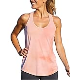 YumiDay Tie Dye Tank Top Women Dry Fit Fitness Neon Workout Yoga Shirts Racerback Loose Fit Sleeveless