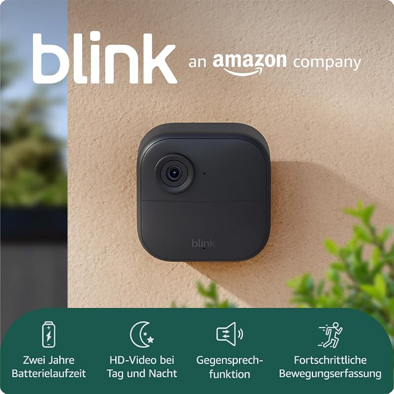 -Kamera Outdoor 4 | Kabellose intelligente HD-Sicherheitskamera, zwei Jahre Batterielaufzeit, funktioniert mit Alexa | 3-Kamera-System mit enthaltenem Sync Module Core | IP65