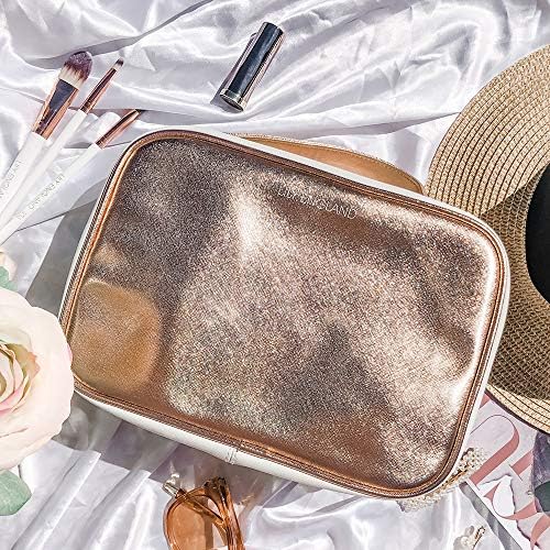 Large Hanging Toiletry Bag Women - Cosmetics Case/ Makeup Organizer with Hook with Clear Compartments by Lily England (Rose Gold) 7 Large Hanging Toiletry Bag Women - Cosmetics Case/ Makeup Organizer with Hook with Clear Compartments by Lily England (Rose Gold)