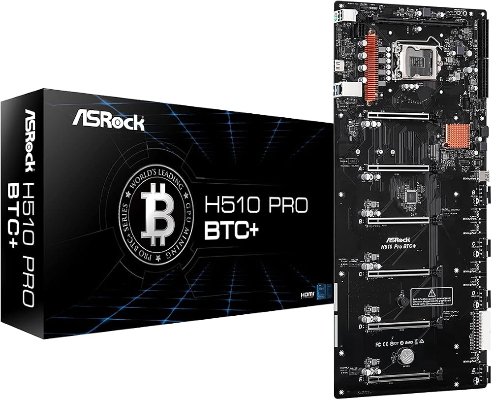 ASRock H510 PRO BTC+ Motherboard LGA1200 1DDR4 for Mining/PC Build