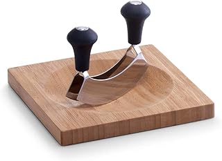 Zeller 25295 Kräuterbrett mit Wiegemesser, Bamboo, 20 x 20 x 2 cm