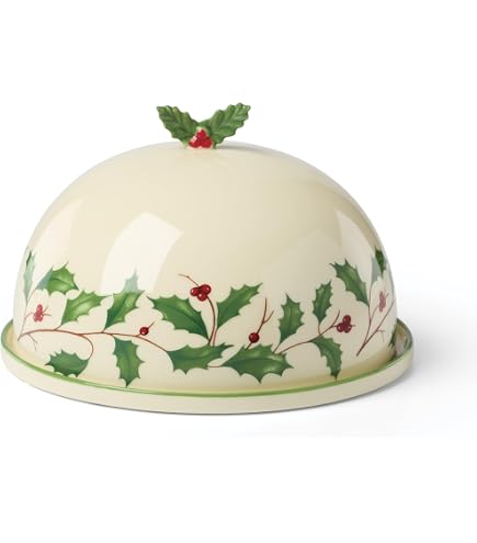 Lenox 893140 Holiday - Set Di Ciotole Impilabili In Gres Con Bordo Dorato, Motivo Agrifoglio, Multicolore