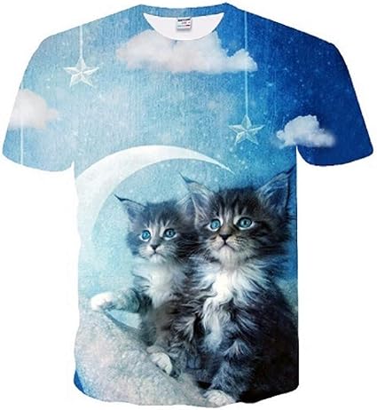 Nsdx 3d Tee Shirts T Shirt Noir Et Blanc Pour Chats Hommes