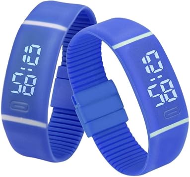 Amazon Com Snowfoller Unisex Led Smart Watch Sports Bracelet Dress Rubber Silicone Band Digital Wrist Watch Fitness Casual Watch Blue Furniture Decor