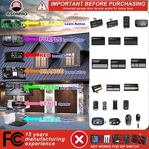 ASONPAO G953EVP2 Universal Remote for Chamberlain/Liftmaster/Sears