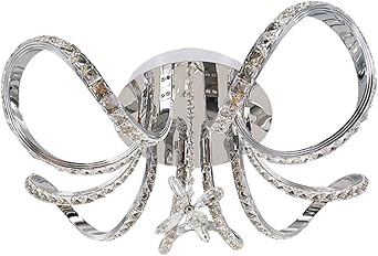 Cristal Techo Luz LED Techo Deco Plata Plata Luz De Techo Aluminio