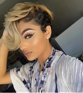 Amazon Com Pixie Cut Short Black Women S Wig Synthetic Layered