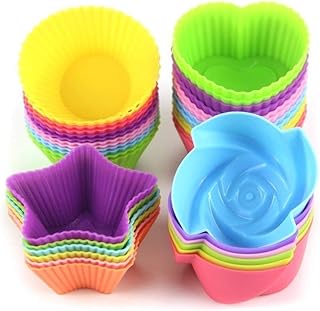 AVANA Wiederverwendbare Muffinformen aus hochwertigem Silikon Umweltschonend Muffin Förmchen Cupcake Backförmchen Muffinförmchen 8 Farben, 36er-Set