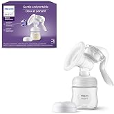 Philips Avent Manual Portable Breast Pump with Natural Motion Technology | Soft Silicone Cushion, Fits 99.98% of all Nipple Sizes&sup1;, Portable and Lightweight, Easy to Clean, BPA-Free, SCF430/03