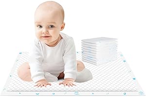 JOCCIK Disposable Changing Pads for Baby 15% Thicker Super Absorbent 10 Pack Large Baby Underpads Ultra Soft 18x24in